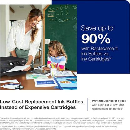 Epson EcoTank Et 4800 Wireless All-in-One Inkjet Printer, White, Cartridge Free, Scanner, Copier, Fax, ADF, Ethernet, Home Office
