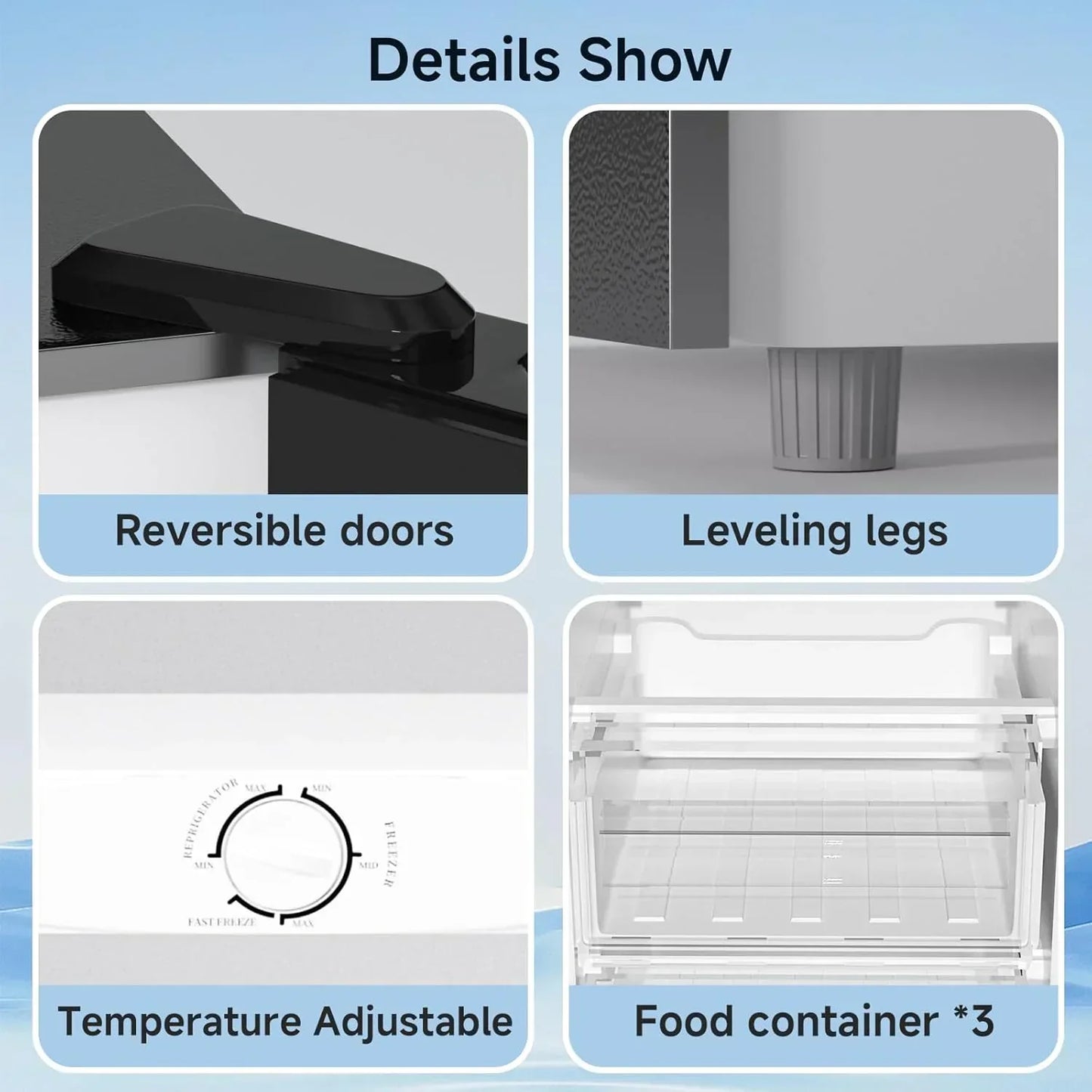 Bangson Upright Freezer 7.0 Cu. Ft. Stand Up Freezer Convertible Upright Freezer/Refrigerator