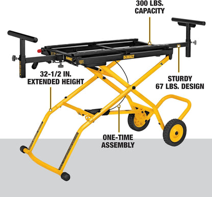 Miter Saw Stand With Wheels, DWX726 Yellow