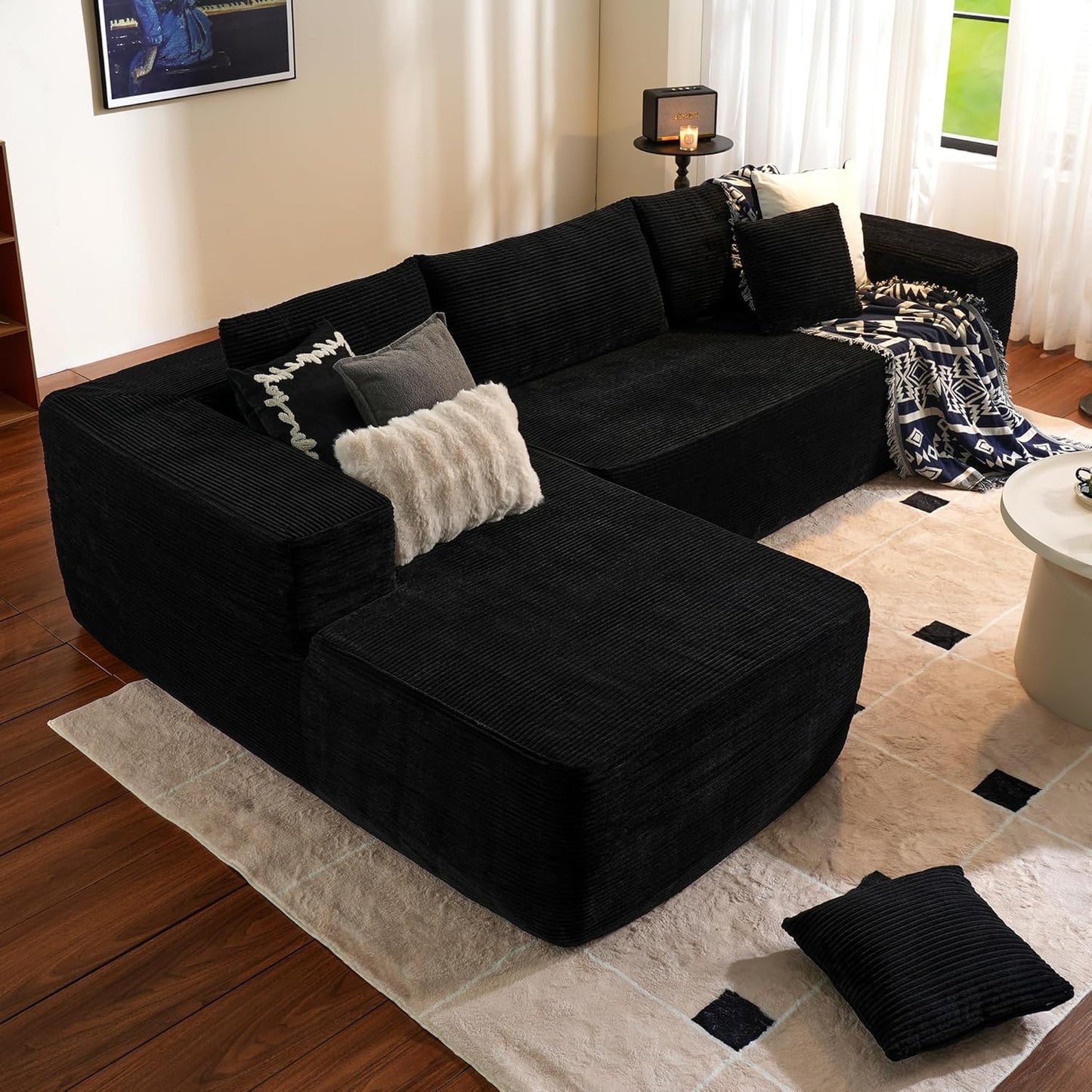 Ovios 104 In. Cloud Sectional Couch With L-Shape Chaise, Modern Modular Sofa With Deep Seat, Upholstered Couches For Living Room Bedroom