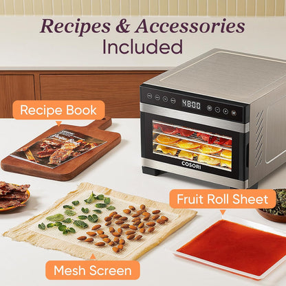 Cosori Food Dehydrator Bigger Than 7 Trays With Large 6.5 In. Drying Space 600W Power