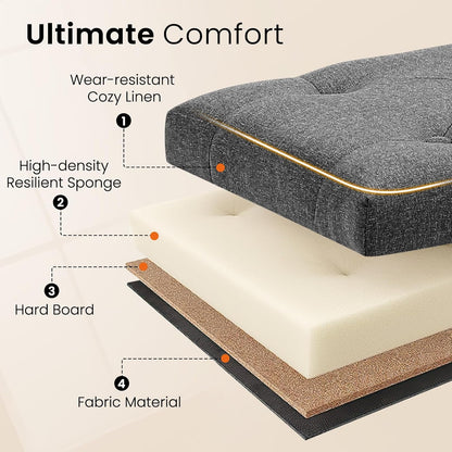 Furniliving Modern Storage Ottoman Bench