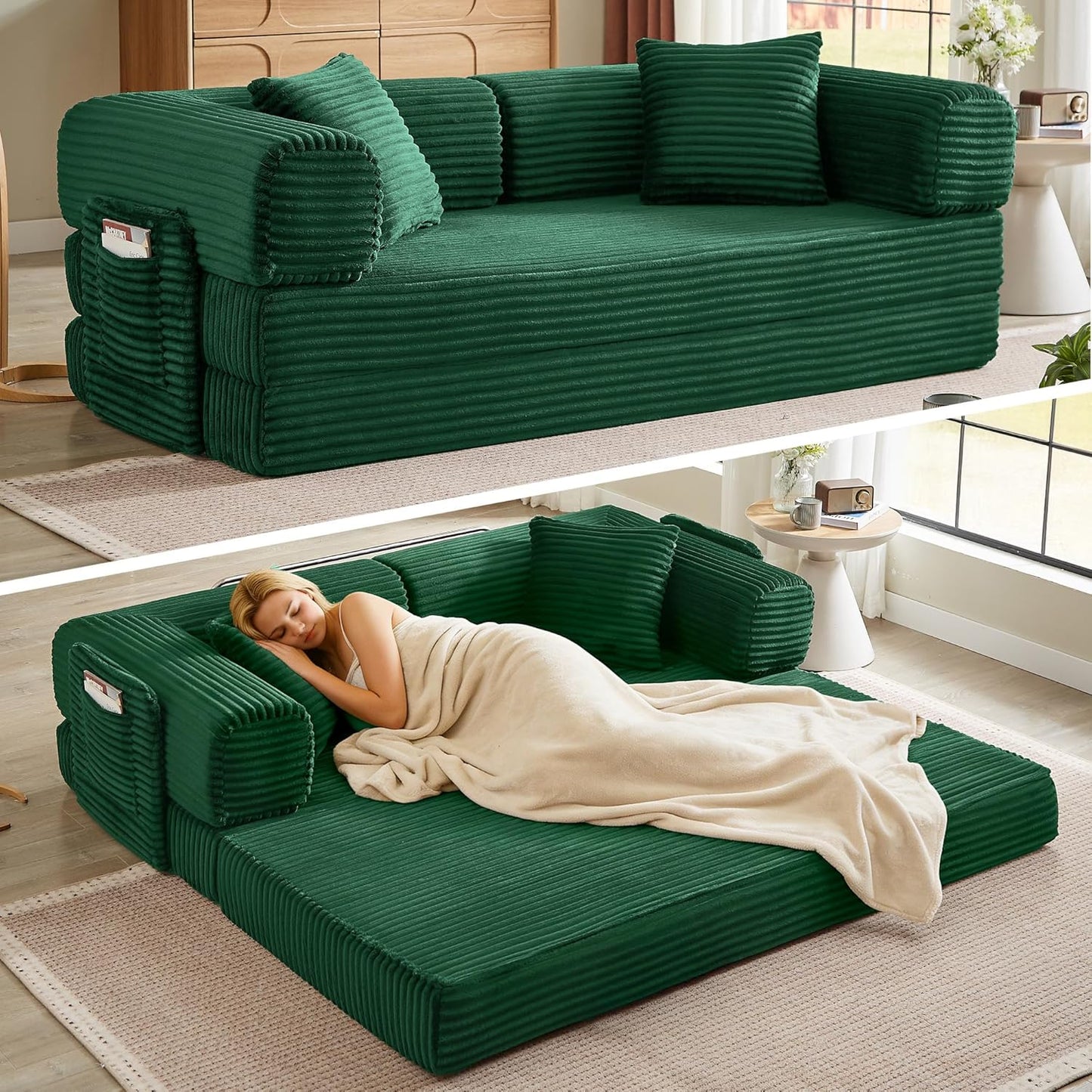 Boneless Couch Folding Couches For Living Room Sofa, Futon Sofa Bed With Sleeper Sofa