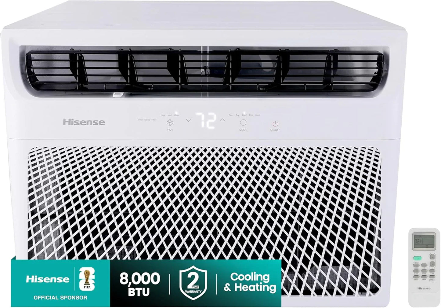 Hisense 14,000 BTU Smart Window Air Conditioner, 3 Modes, Cooling, Fan, Dehumidifier