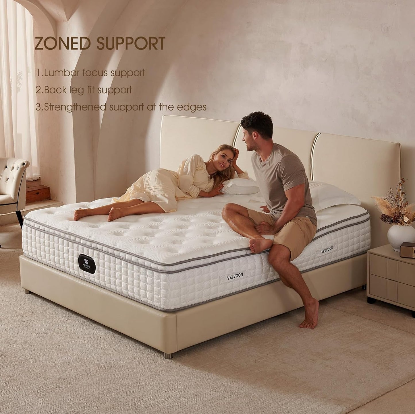 Queen Mattress, 12 In. Cooling Gel Memory Foam Mattress, Cool Sleep, Pressure Relief With Medium Firm Support, Improves Sleep