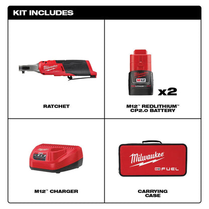 M12 Fuel 1/4 In. High Speed Cordless Ratchet Kit