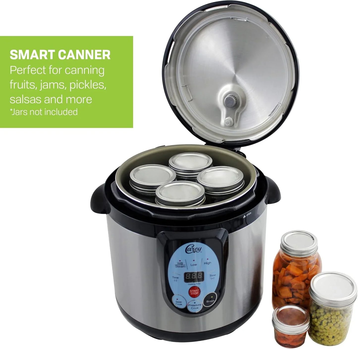 Carey DPC-9SS Smart Electric Pressure Cooker And Canner, Stainless Steel, 9.5 Qt