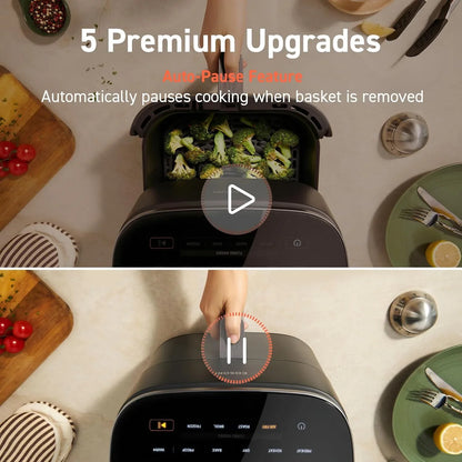 Cosori Air Fryer 9-in-1 Compact And Large 6-Qt. Fast Turbo Modes Precise Heat For Even Results