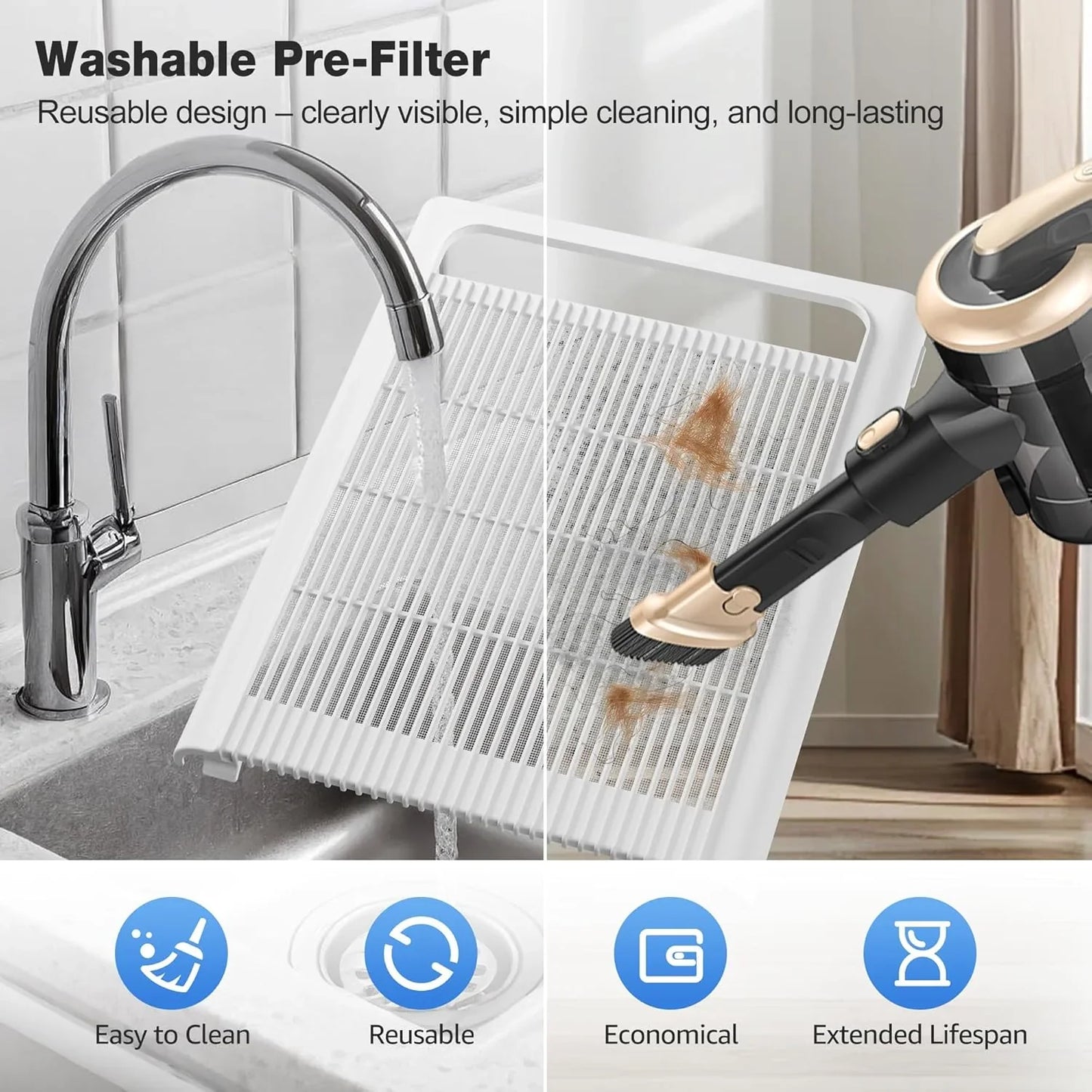 Knka Air Purifier For Home Bedroom Large Room Up To 1,695 Ft虏 In 1 Hr, Hepa Air Cleaner With Washable Pre-Filter, Aqi Display, Eco Mode