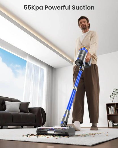 Cordless Vacuum Cleaner, Upgraded 650W 55KPA 70Mins Cordless Stick Vacuum Cleaner With Self-Standing And Touch Screen