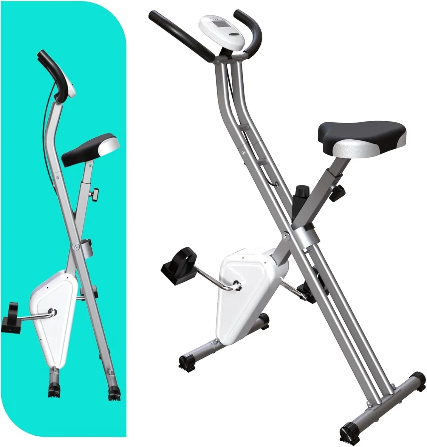 Foldable Exercise Bike Stationary Bikes For Home, 5-in-1 Indoor Workout Bike, Cycling Bike With 16-Level Quiet Magnetic Resistance