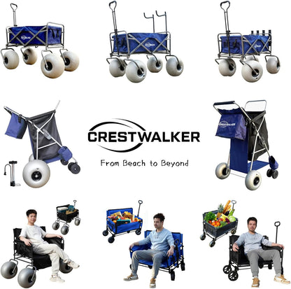 Beach Cart With 13 In. Balloon Wheels, Chair Racks And Pump Included