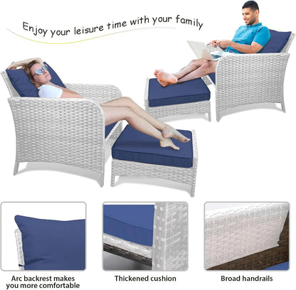 Leveleve Balcony Furniture 5 Piece Patio Conversation Set