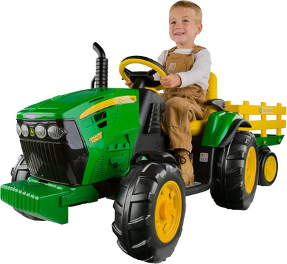Peg Perego John Deere Ground Force Tractor With Trailer 12 Volt Ride On