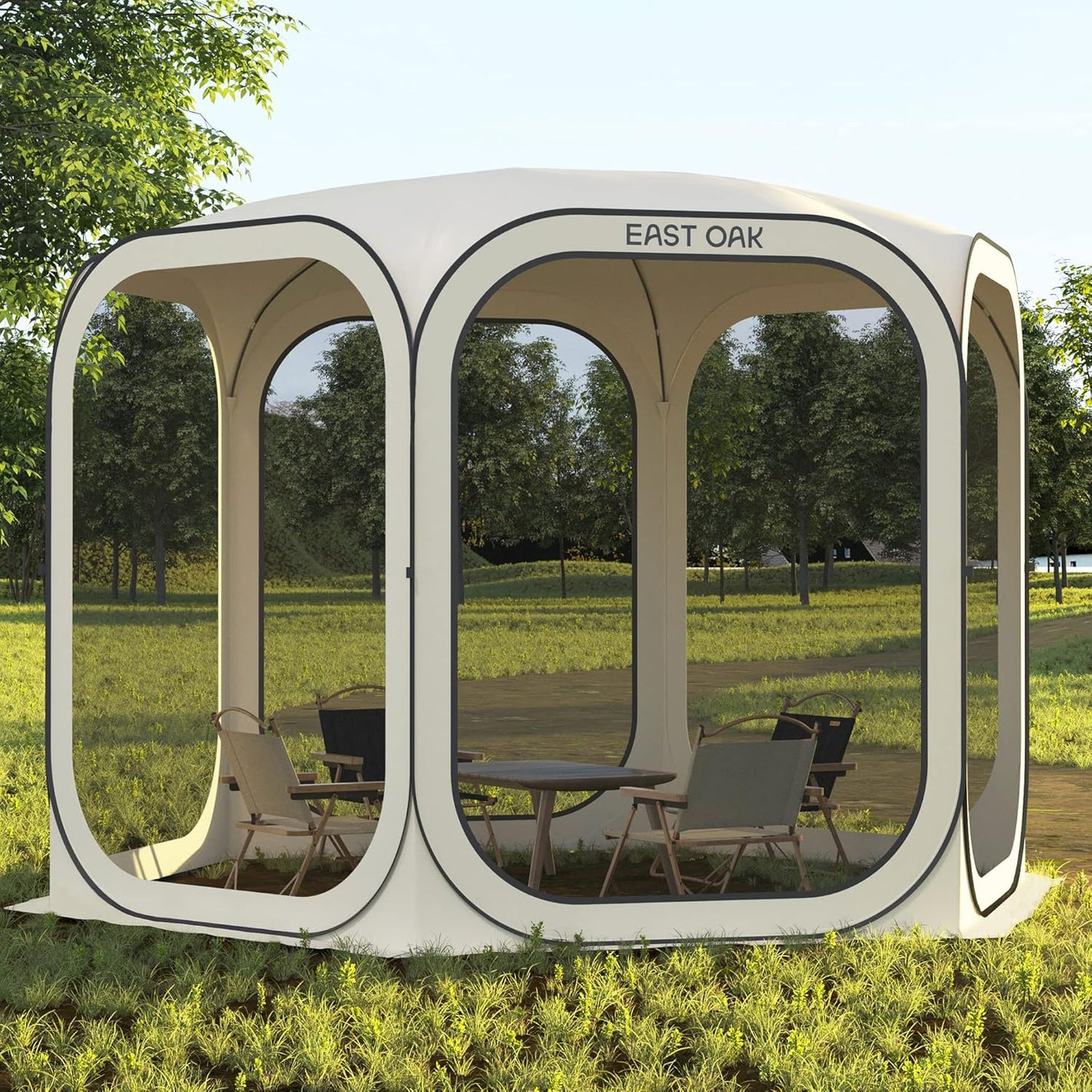East Oak Screen House Tent Pop-Up Portable Screen Room Canopy Instant Screen Tent 10 x 10 Ft
