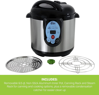 Carey DPC-9SS Smart Electric Pressure Cooker And Canner, Stainless Steel, 9.5 Qt