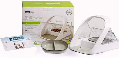 Automatic Pet Feeder-Microchip Pet Feeder- MPF001- Suitable For Both Wet And Dry Food- Bonus eOutletDeals Pet Towel
