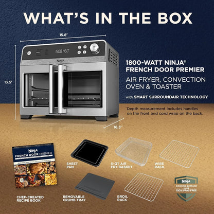Ninja, French Door Premier, Air Fryer, Convection Oven, Toaster, 5-Qt. Air Fry Basket