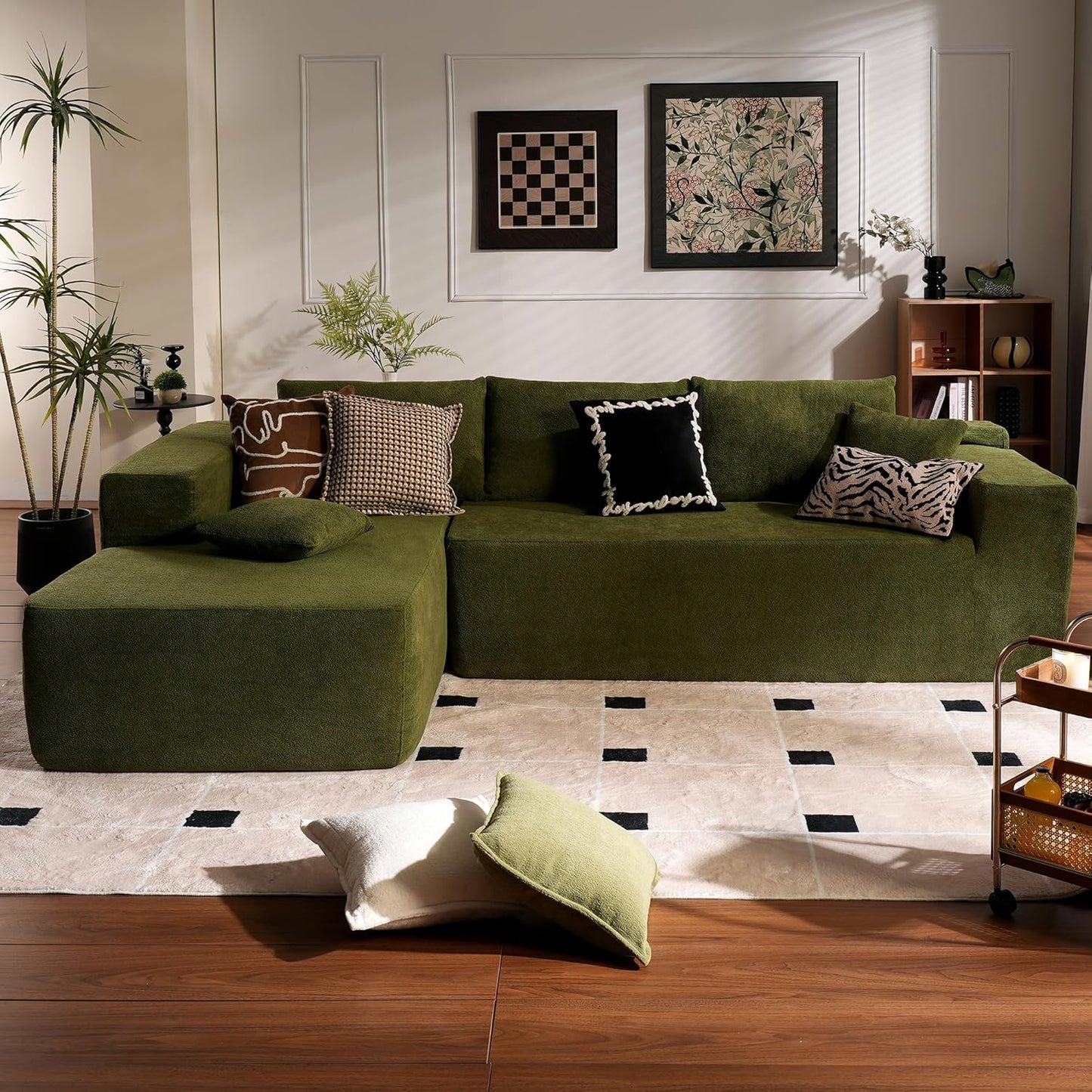 Ovios 104 In. Cloud Sectional Couch With L-Shape Chaise, Modern Modular Sofa With Deep Seat, Upholstered Couches For Living Room Bedroom