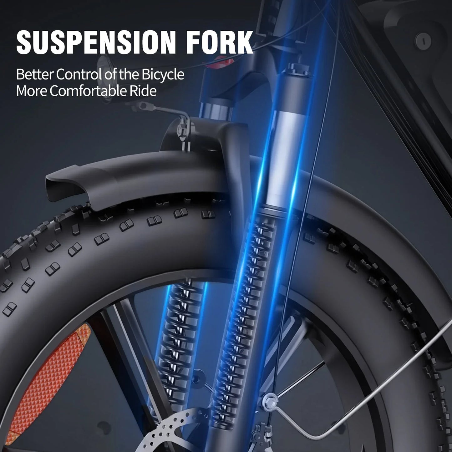 Electric Bike For Adults750W 30-70Miles 48V 15Ah Removable Battery Ebike 20 In. x 4.0 Fat Tire Beach Commuting E-Bike 2 Seater With Fork