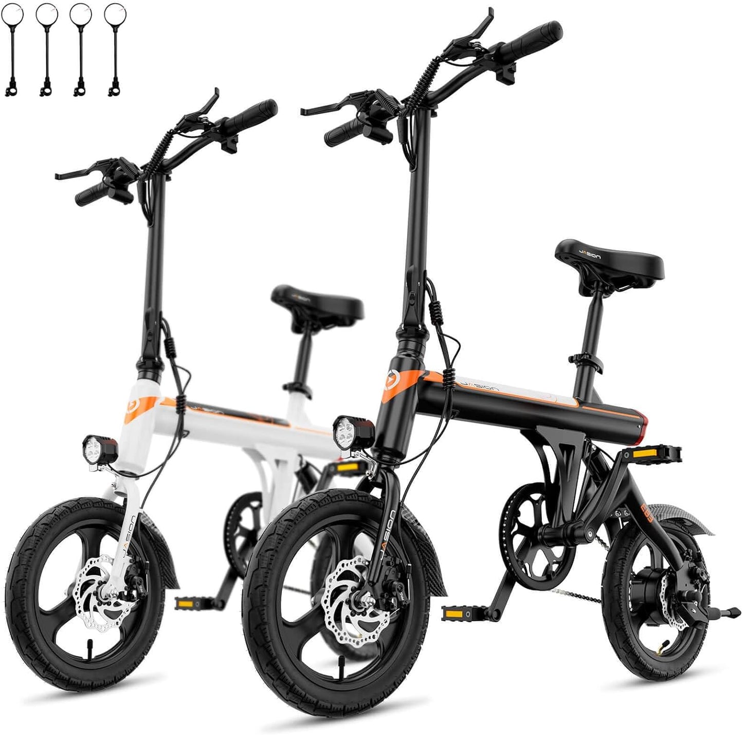 Jasion EB3 Electric Bike Adults 21mph, 500W Peak Motor, 270Wh Battery, Rear Suspension, 3 Levels Assist