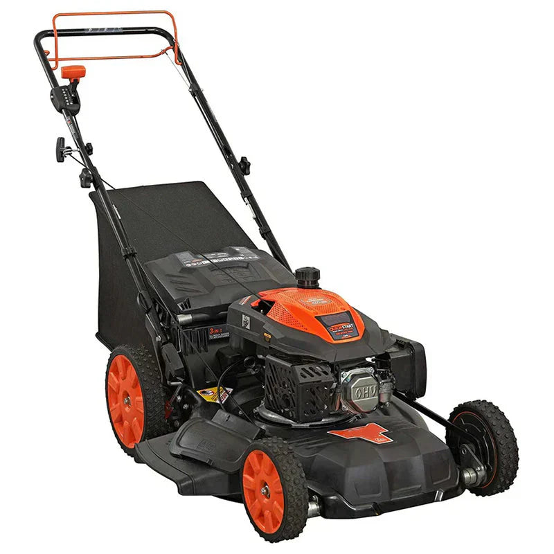 YG2860 22 In. 201cc 3-in-1 Gas Self-Propelled Lawn Mower With Cvt And High Wheels