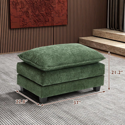 111.4 In. L-Shaped Modern Sofa Modular Cloud Sofa Ottoman 4-Seater Chenille Deep Seat Sofa