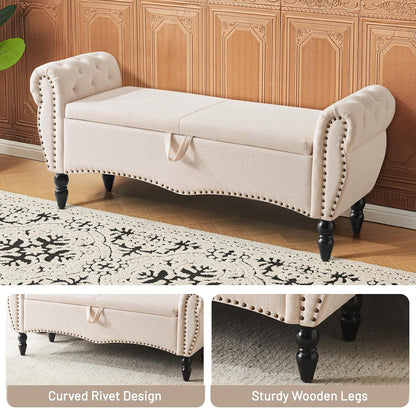 Furniliving Modern Storage Ottoman Bench