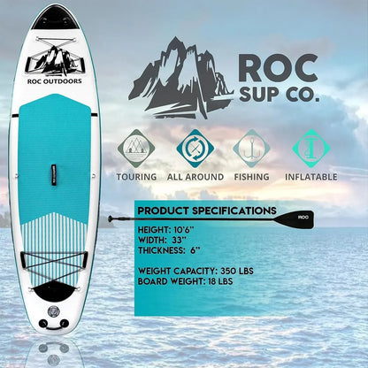 Roc Inflatable Stand-Up Paddle Board Sup Paddle Board Accessories Anti-Slip Comfortable Deck