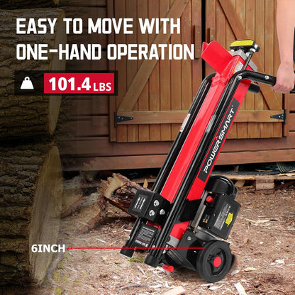 PowerSmart Electric Log Splitter 7-Ton- Efficient Wood Splitter With 3500 Motor Speed, 15 Amp
