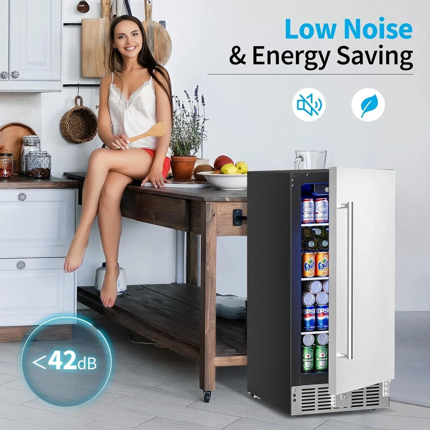 Beverage Refrigerator Cooler- 126 Can Mini Fridge Glass Door For Drinks Soda Beer Wine- Small Refrigerator For Office Bedroom Home Bar