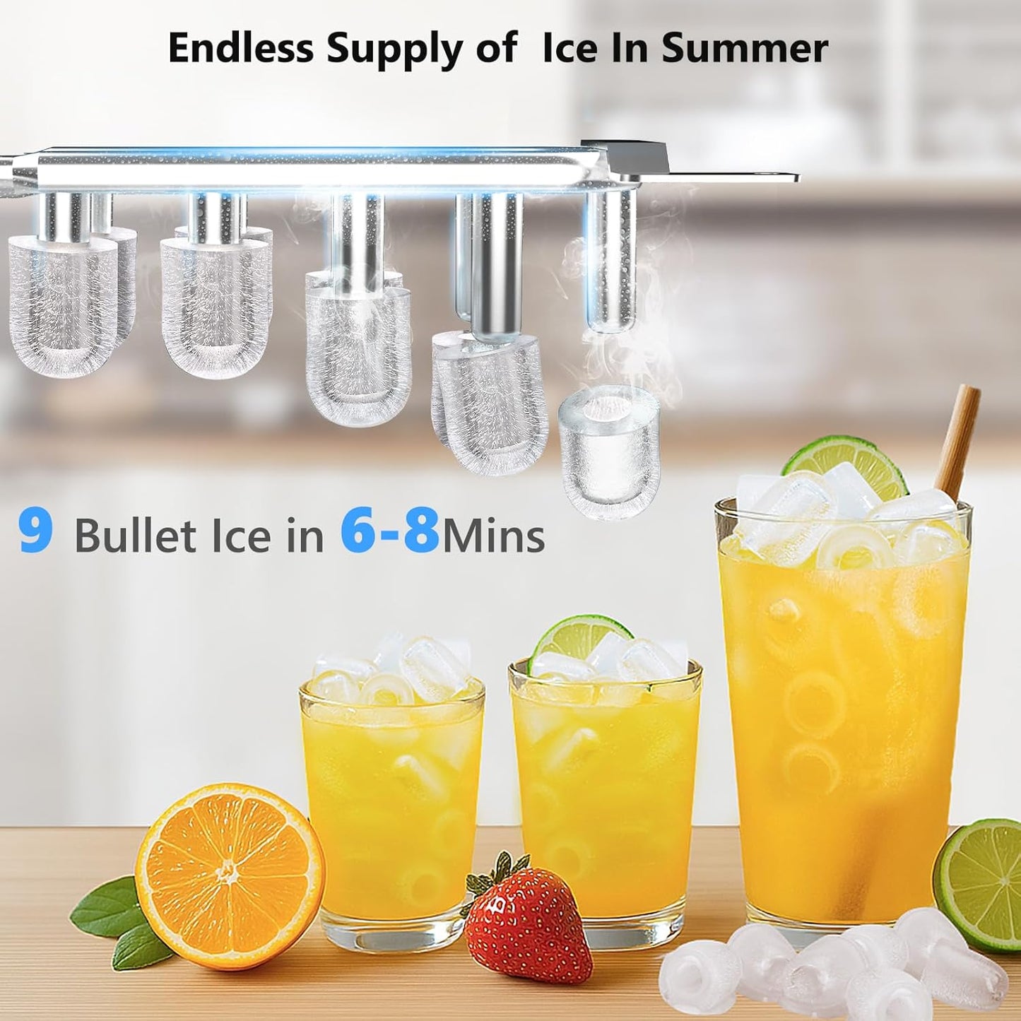 Top Loading Water Dispenser With Ice Maker, Hot And Cold, 5 Gallon, Child Lock, Black