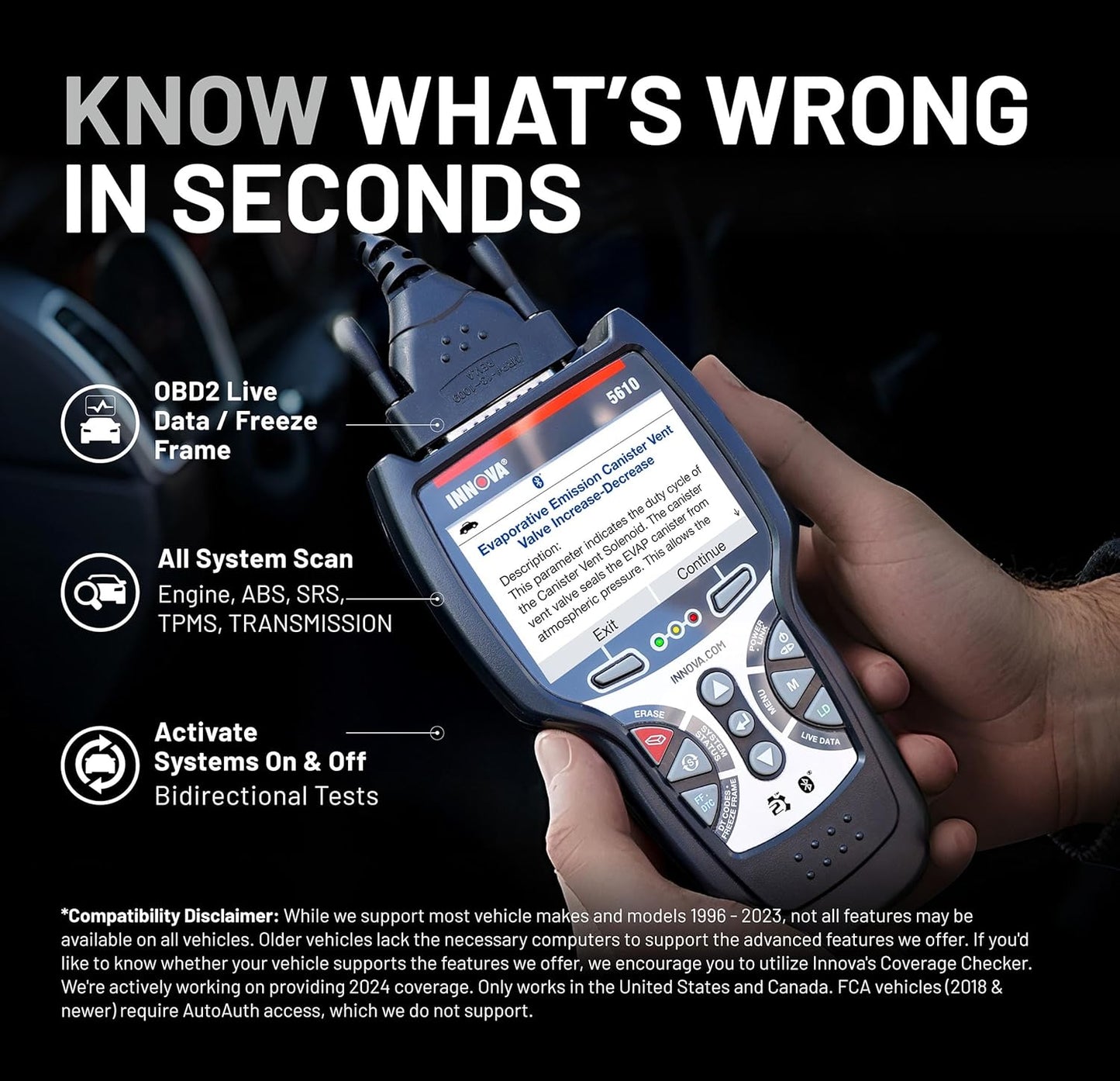 Innova 5610 OBD2 Bidirectional Scan Tool With Updates And Support