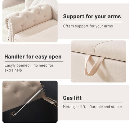 Furniliving Modern Storage Ottoman Bench