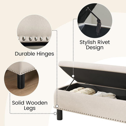 Furniliving Modern Storage Ottoman Bench