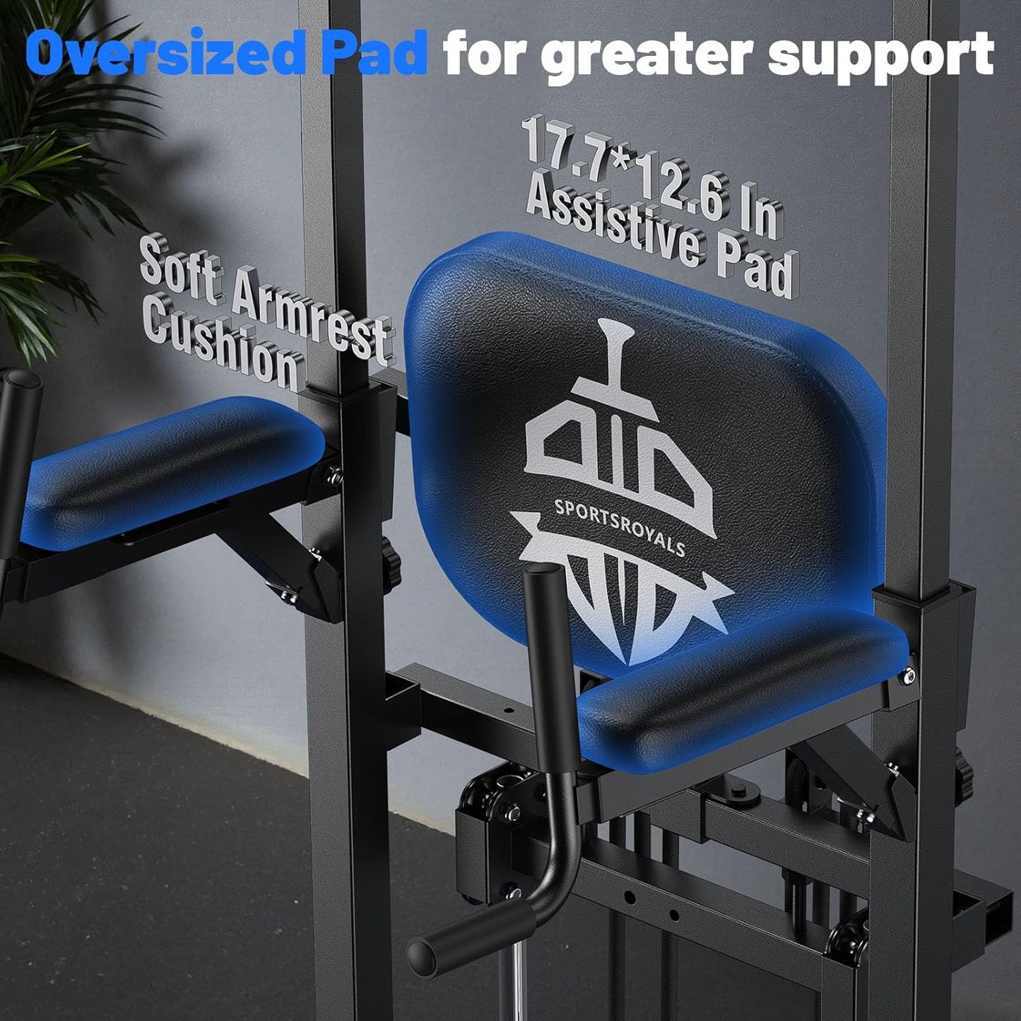 Sportsroyals Power Tower Pulp Up Bar Station, 450 Lbs Stable Suspended Immersion Tilt Station