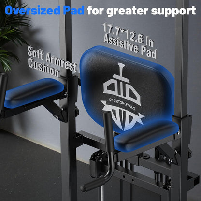 Sportsroyals Power Tower Pulp Up Bar Station, 450 Lbs Stable Suspended Immersion Tilt Station