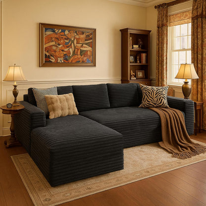 Cloud Sectional Couch With L-Shape Chaise Modern Modular Sofa With Deep Seat Modern Comfy Furniture Bedroom Lounge Dorm Office Apartment Home
