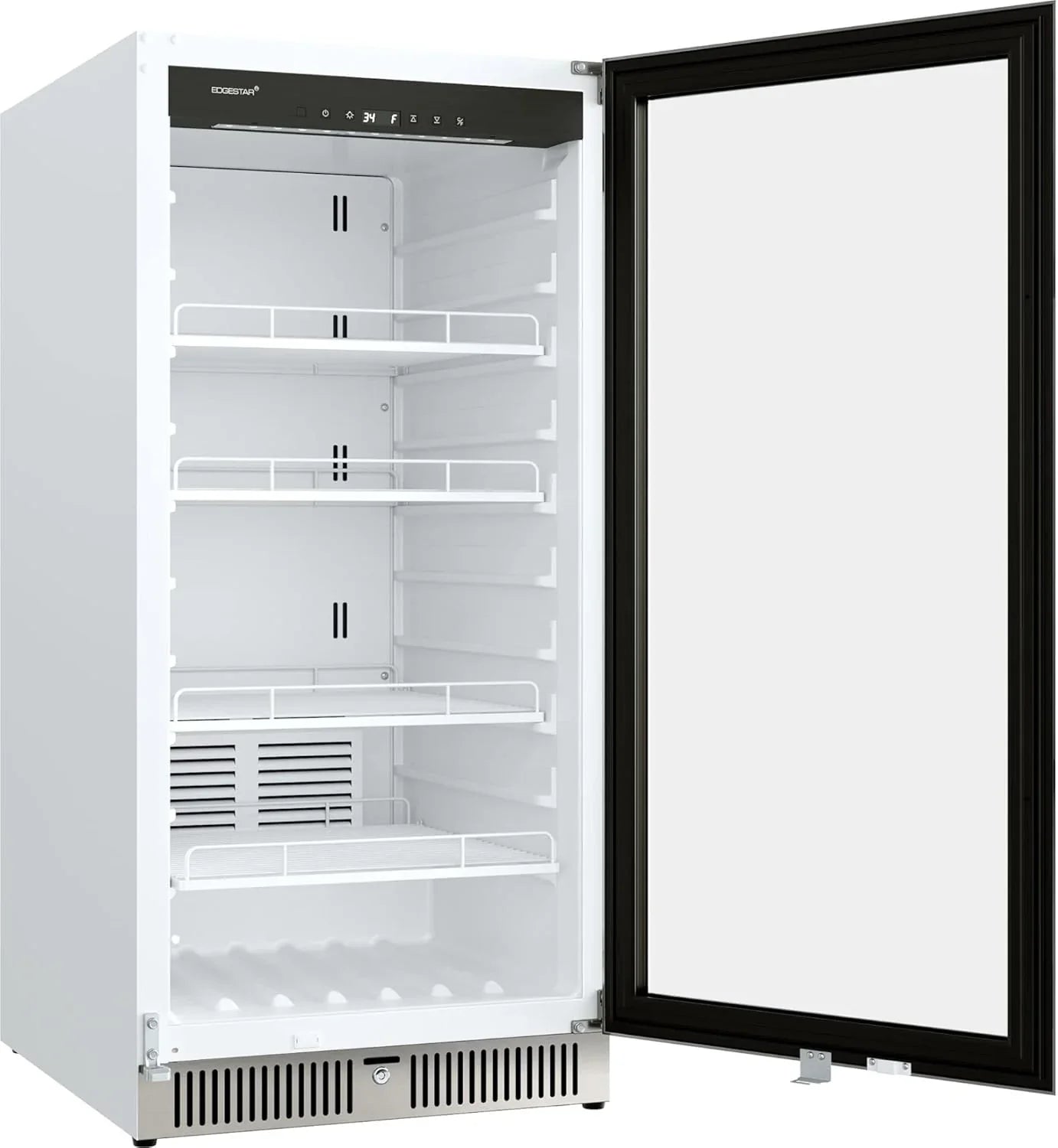 22 In. Wide 10.1 Cu. Ft. Commercial Beverage Merchandiser, Stainless Steel, Temp Alarm, Reversible Door
