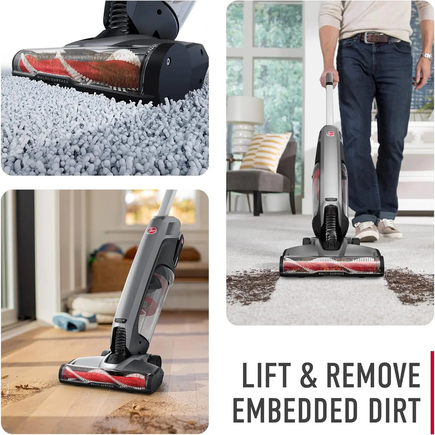 Hoover ONEPWR Evolve Pet Cordless Small Upright Vacuum Cleaner, Lightweight Stick Vac, For Carpet And Hard Floor, BH53422V, Black