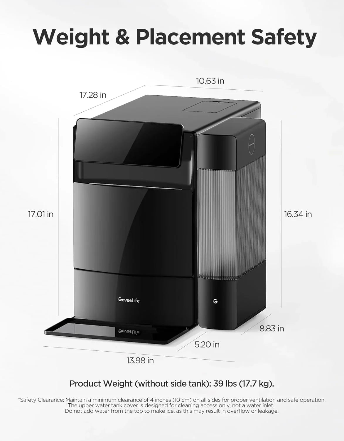 GoveeLife Smart Nugget Ice Maker Pro, 60lbs Daily, 6-Minute First Ice, 40dB Ultra-Quiet With AI NoiseGuard, App And Voice Control, Self-Clean