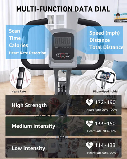 Foldable Exercise Bike Stationary Bikes For Home, 5-in-1 Indoor Workout Bike, Cycling Bike With 16-Level Quiet Magnetic Resistance