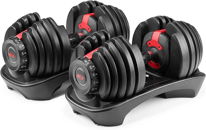 Bowflex SelectTech 552 Adjustable Dumbbells Pair, 5-52.5 Lbs, Space-Saving Home Gym Equipment