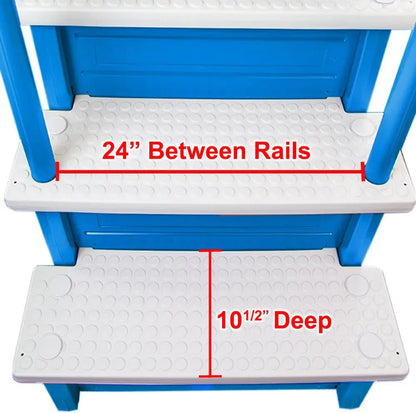 Select Anti-Slip in-Pool Steps, Gray, For Above Ground Swimming Pools, Can Mount To Decks 48 In. To 54 In. H, Safety Stairs Capacity Up To 300 Lbs