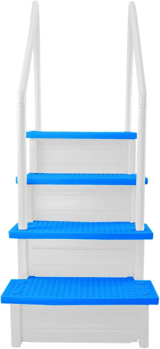 Select Anti-Slip in-Pool Steps, Gray, For Above Ground Swimming Pools, Can Mount To Decks 48 In. To 54 In. H, Safety Stairs Capacity Up To 300 Lbs