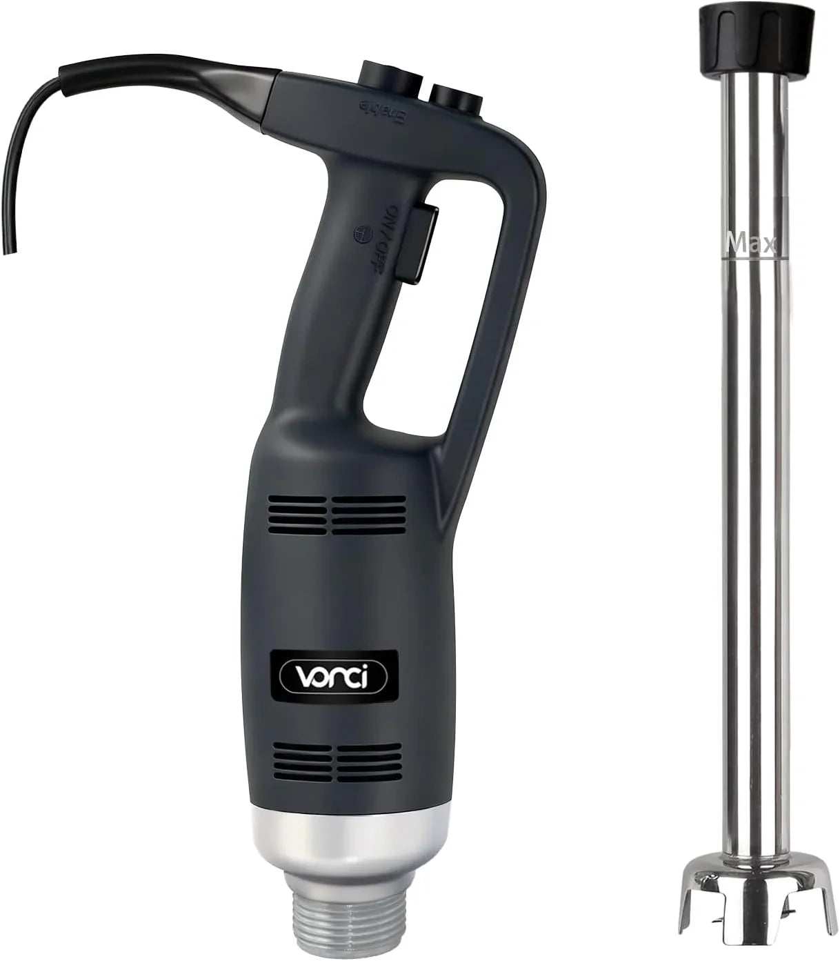 Vonci 500W Commercial Immersion Blender, 16 In. Sus 304 Removable Shaft, Heavy Duty Power Hand Mixer With Variable Speed 6000-20000RPM