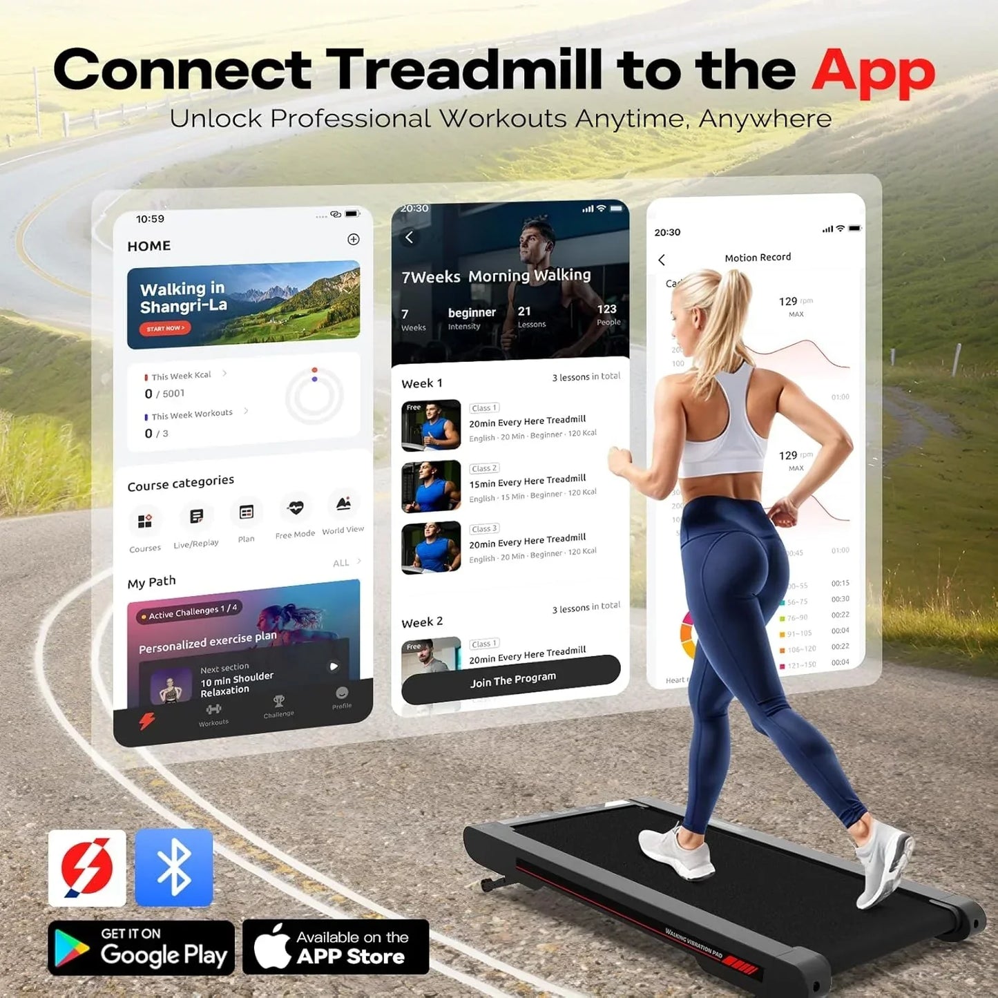 Sperax Walking Vibration Pad With App 3-in-1 Under Desk Treadmill Walking Treadmill Pad
