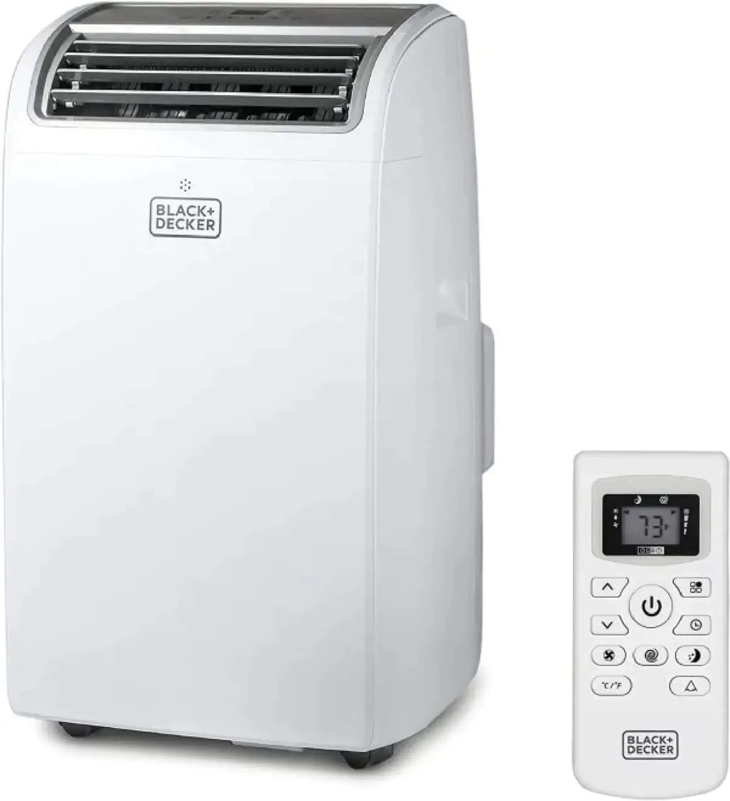 Black Plus Decker Air Conditioner, 14,000 BTU Air Conditioner Portable For Room Up To 700 Sq. Ft. With Remote Control, White