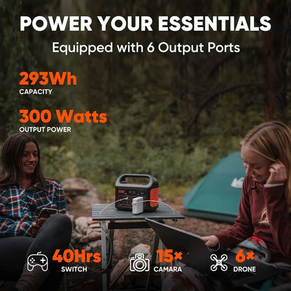 Portable Power Station Explorer 300, 293Wh Backup Lithium Battery, Solar Generator For Outdoors Camping Travel Hunting Blackout, Solar Panel Optional