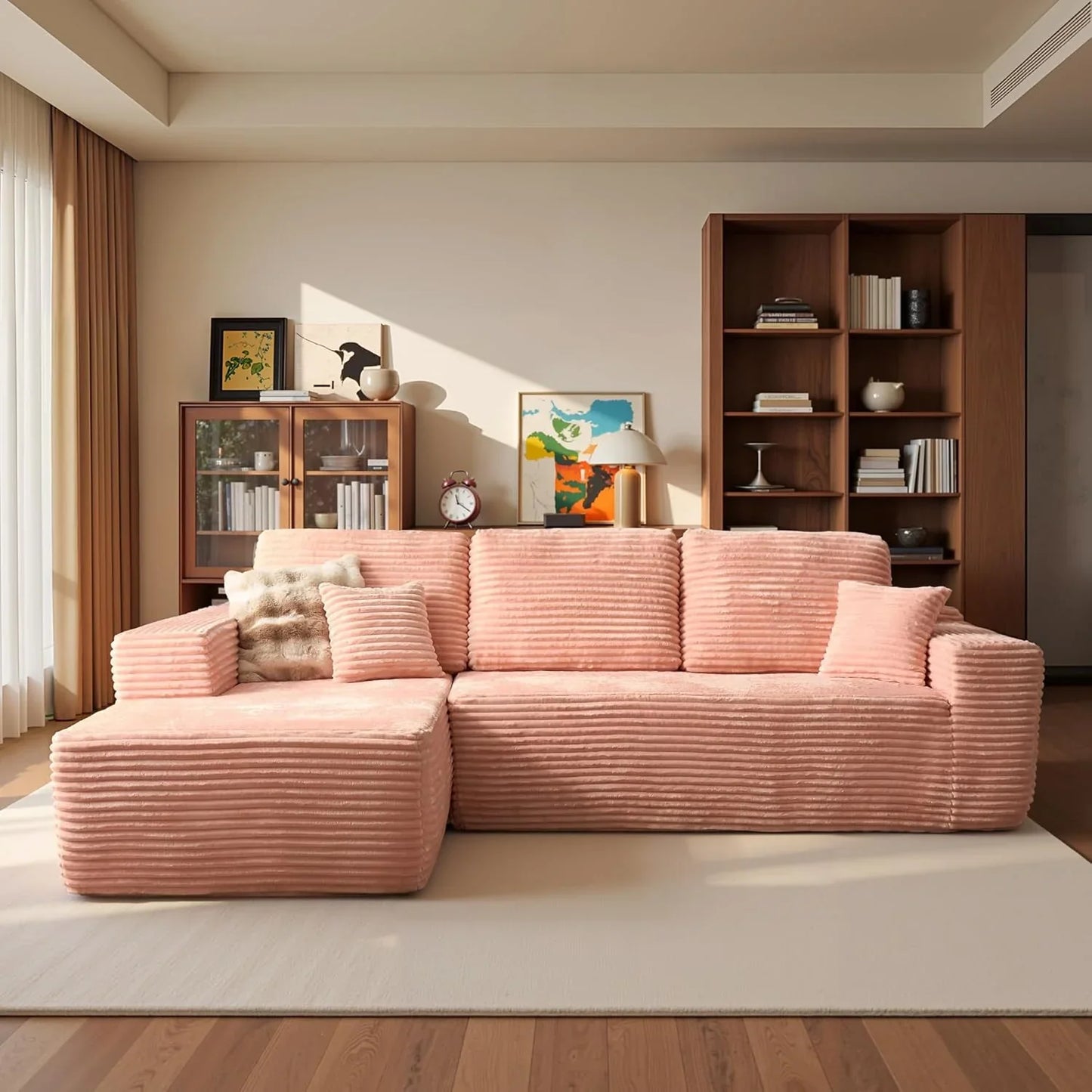 Ovios 104 In. Cloud Sectional Couch With L-Shape Chaise, Modern Modular Sofa With Deep Seat, Upholstered Couches For Living Room Bedroom